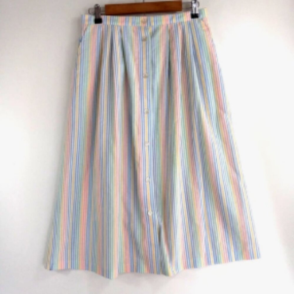 Vintage Alfred Dunner Skirt Women's Size 16 Pastel Stripes